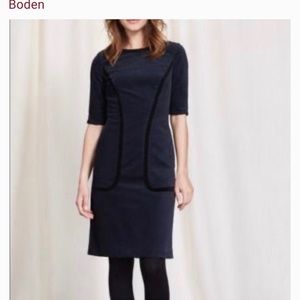 Boden Agie Thelma Dress tall Navy and Black corduroy shift dress
